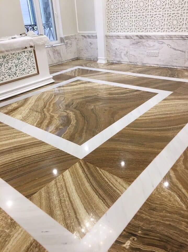 đá marble vân gỗ lát sàn nhà