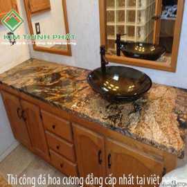 Mặt bàn đá hoa cương tự nhiên marble hồng