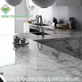 Mặt bàn đá hoa cương tự nhiên marble trắng