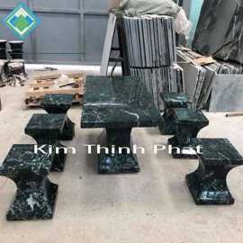 Mặt bàn đá hoa cương tự nhiên marble xanh