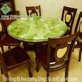 Mặt bàn đá hoa cương marble onyx xanh