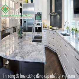 Mặt bàn đá hoa cương marble trắng vân gỗ