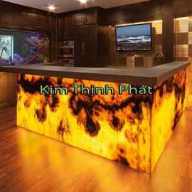 Mặt bàn đá hoa cương marble xuyên sáng vàng